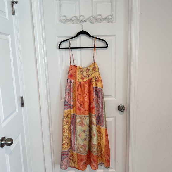 THML Dresses & Skirts - Boho Festive  Maxi Dress in Orange & Yellow Sundress Size S